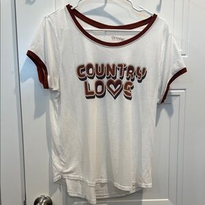 Shyanne White and Brown Country Love Tee